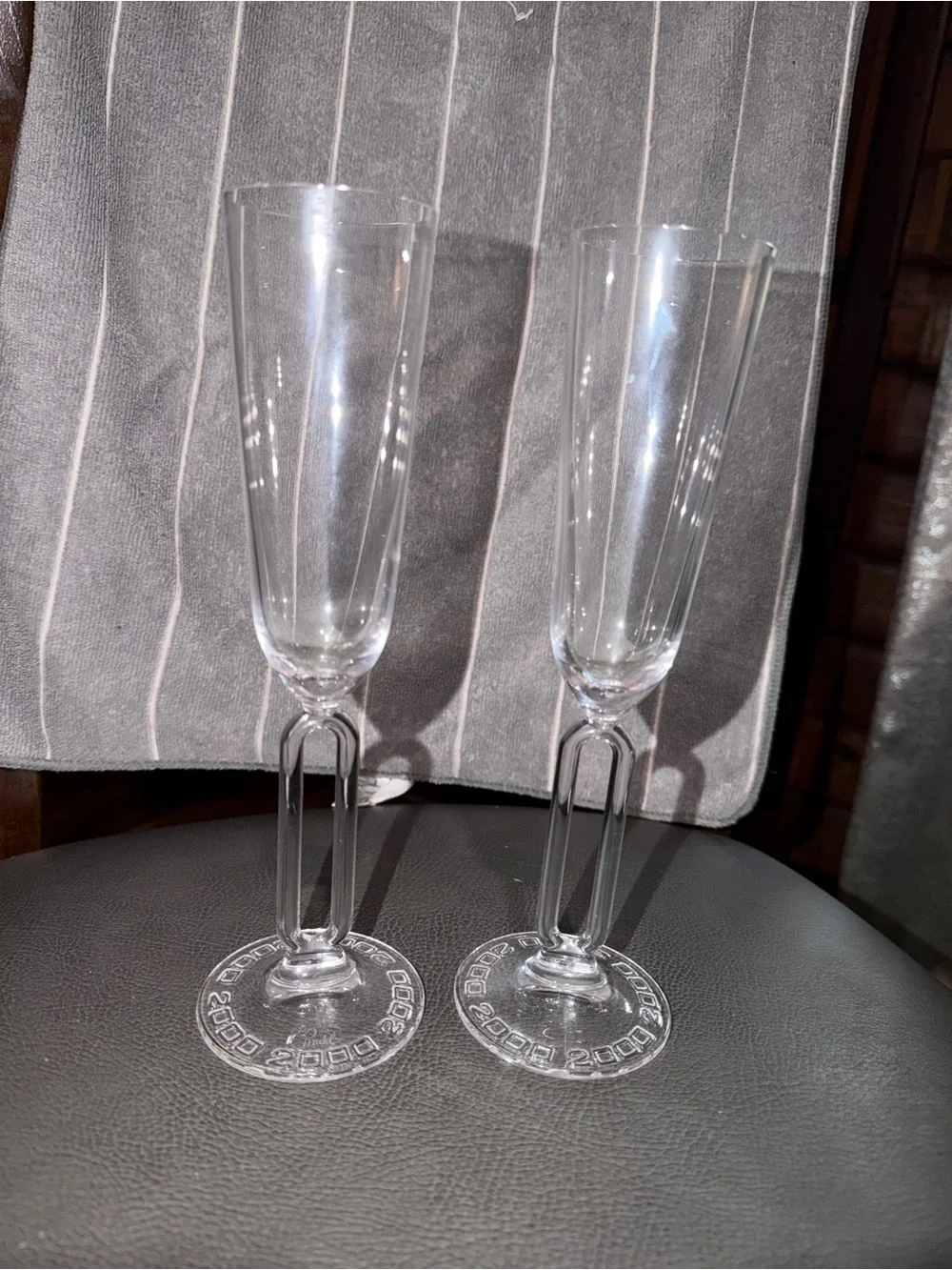 Riedel Crystal Champagne Flutes from Y2K - Pair